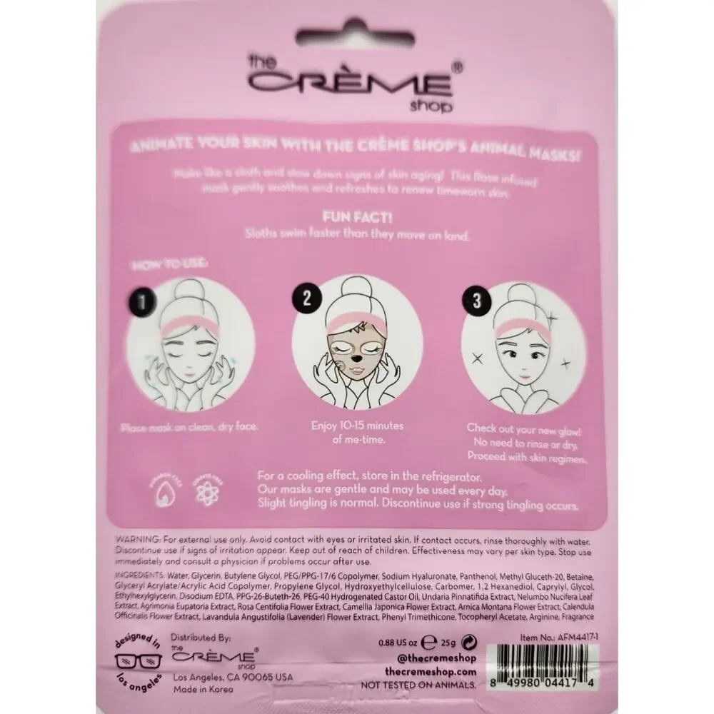 The Creme Shop Slow Down Skin Sloth Face Masks (Set of 2)